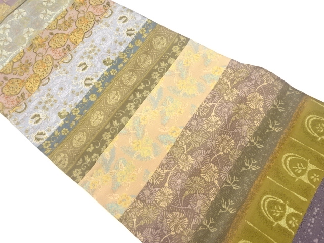 JAPANESE FUKURO OBI / WOVEN FLOWER ARABESQUE